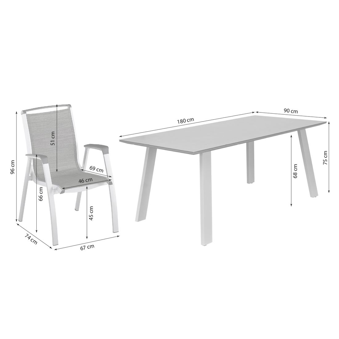 Kettler Forma II Gartenmöbel-Set L (6 Plätze) mit OUTLIV. Tisch 180x90cm
