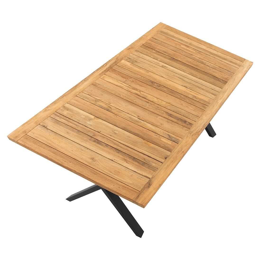 OUTLIV. Gartentisch 200x100cm Stahl/Teak recycelt