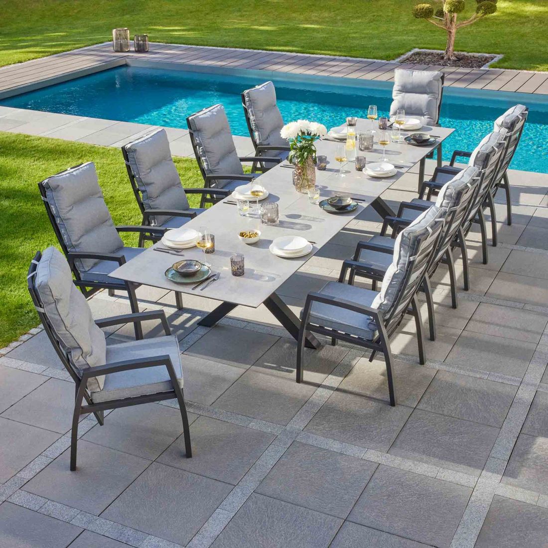 LC Garden Bondino Gartenmöbel-Set Tisch 280/340/400x100cm