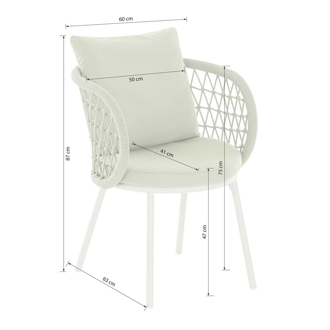 Niehoff Cevio Gartensessel Aluminium mit Sitz- und Rückenkissen