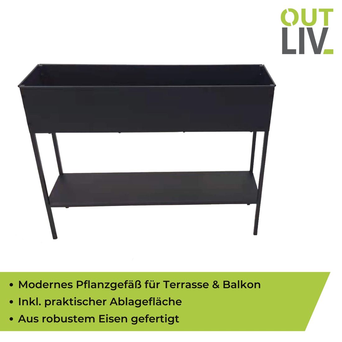 OUTLIV. Pflanzgefäß 100x26x80cm Eisen