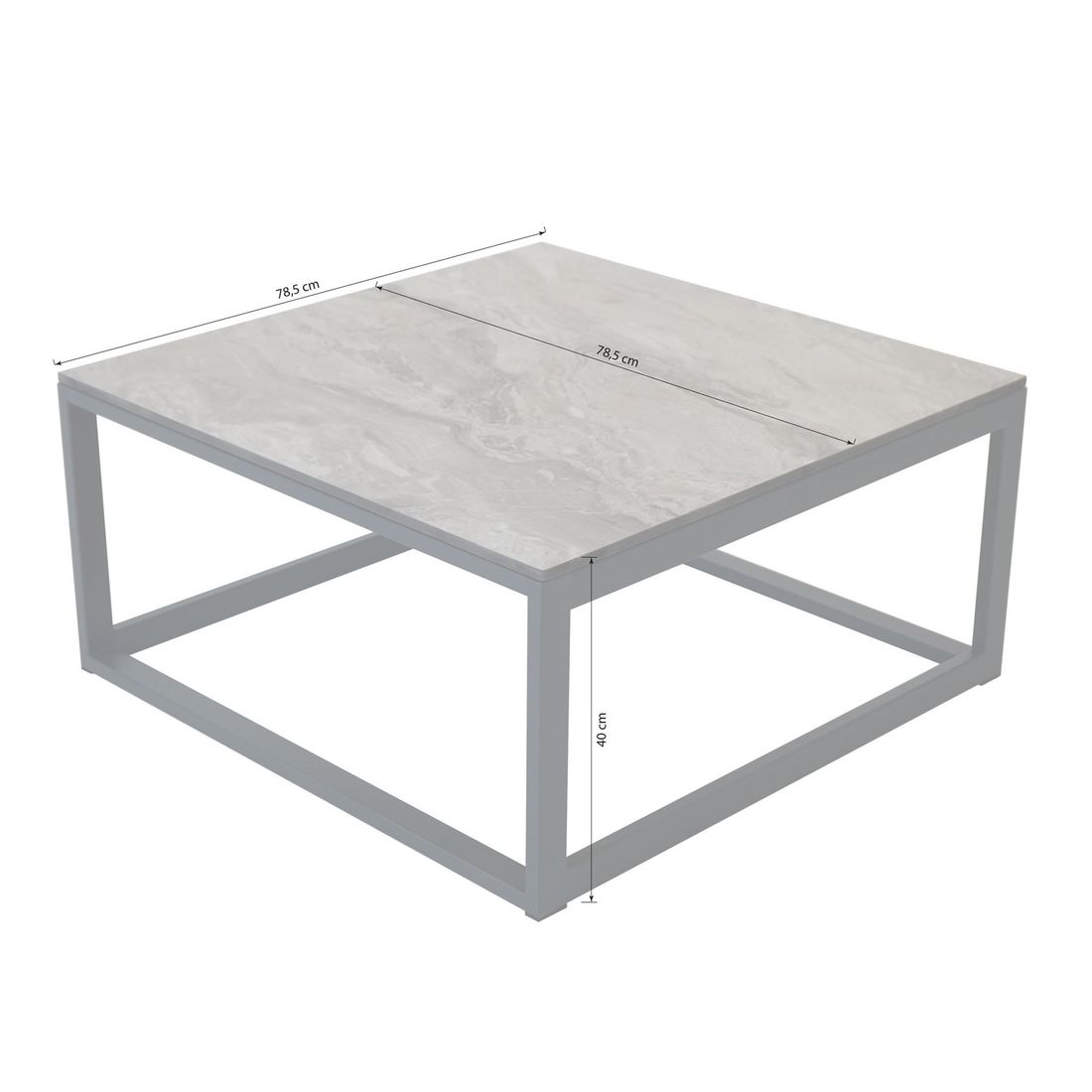 OUTLIV. Miami Loungetisch 78,5x78,5cm Aluminium/HPL
