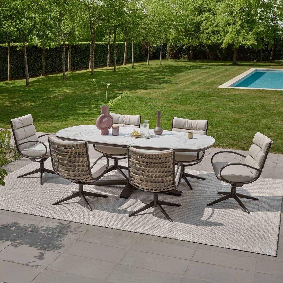 Apple Bee Zanzibar Gartentisch 220x110cm Aluminium/Sinterstone