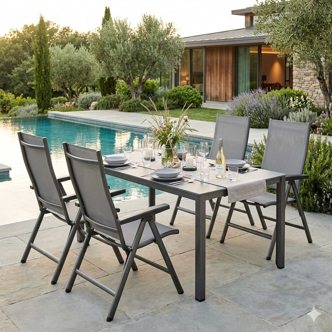 Kettler Cirrus Gartenmöbel-Set M (4 Plätze) Tisch 160x95cm