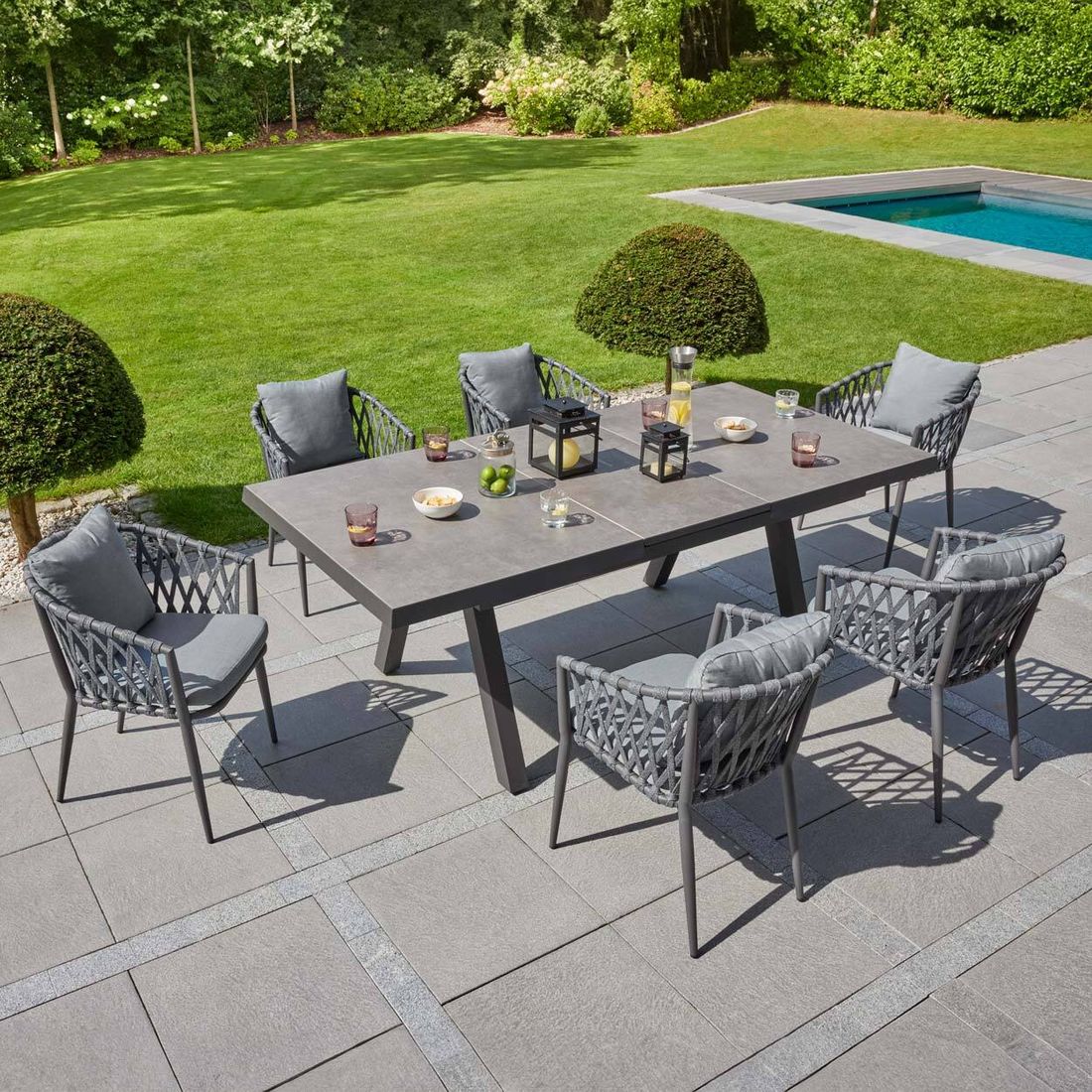 LC Garden Sunrepo Gartenmöbel-Set L 6 (Plätze) Tisch 160/210x100cm