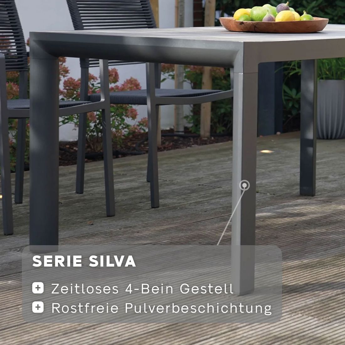 Siena Garden Silva Gartentisch Aluminium/HPL