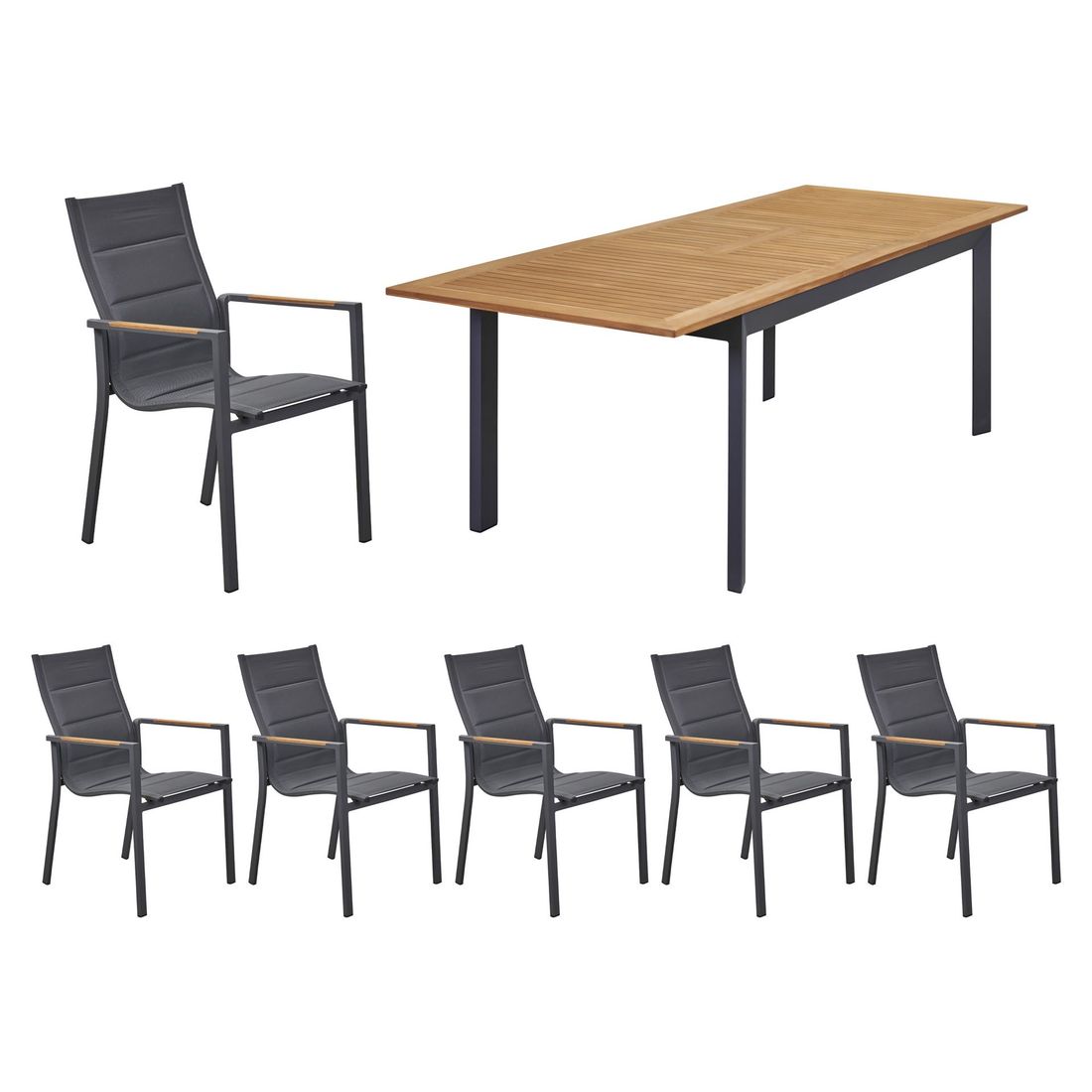 LC Garden Unicamo Gartenmöbel-Set L (6 Plätze) Tisch 180/240x90cm