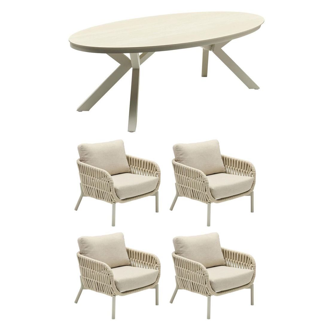 LC Garden Terano Gartenmöbel-Set Low Dining M (4 Plätze) Tisch 220x120cm