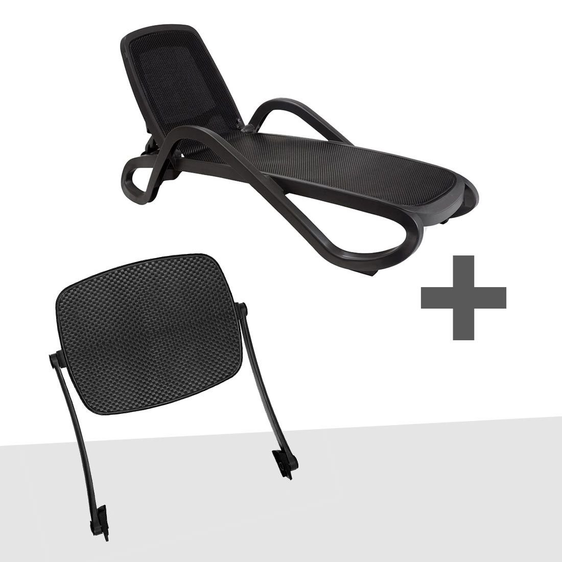 Nardi Alfa 2-teiliges Set Gartenliege & Sonnendach Kunststoff/Textilene