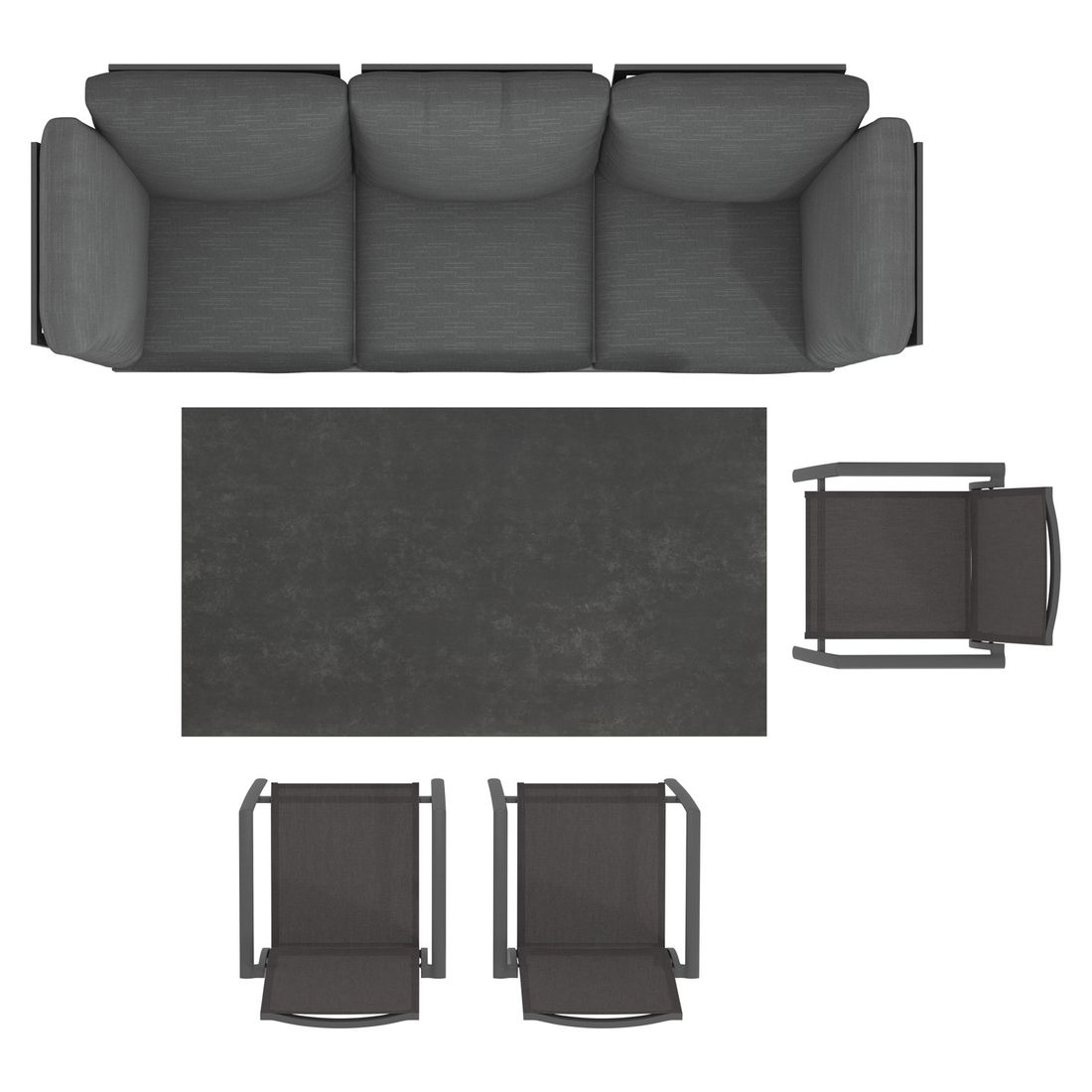 OUTLIV. Atlanta Gartenmöbel-Set L (6 Plätze) verstellbar Tisch 160x90cm