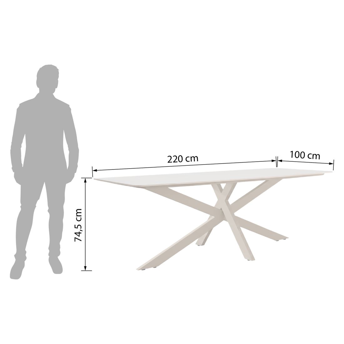 Interliving 7014 Gartenmöbel-Set L (6 Plätze) Tisch 220x100cm