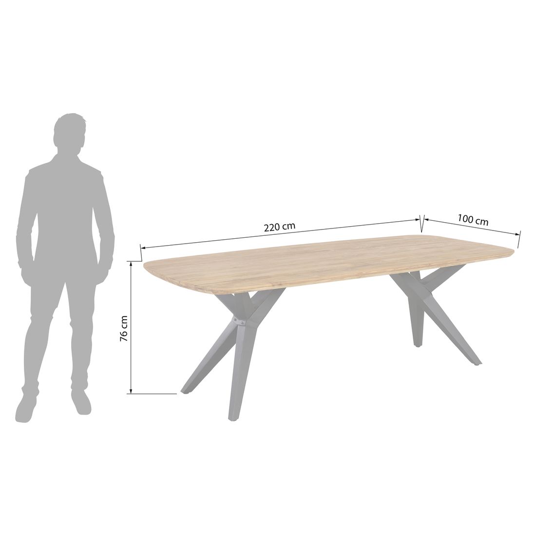 OUTLIV. Zui Gartenmöbel-Set L (6 Plätze) Tisch 220x100cm