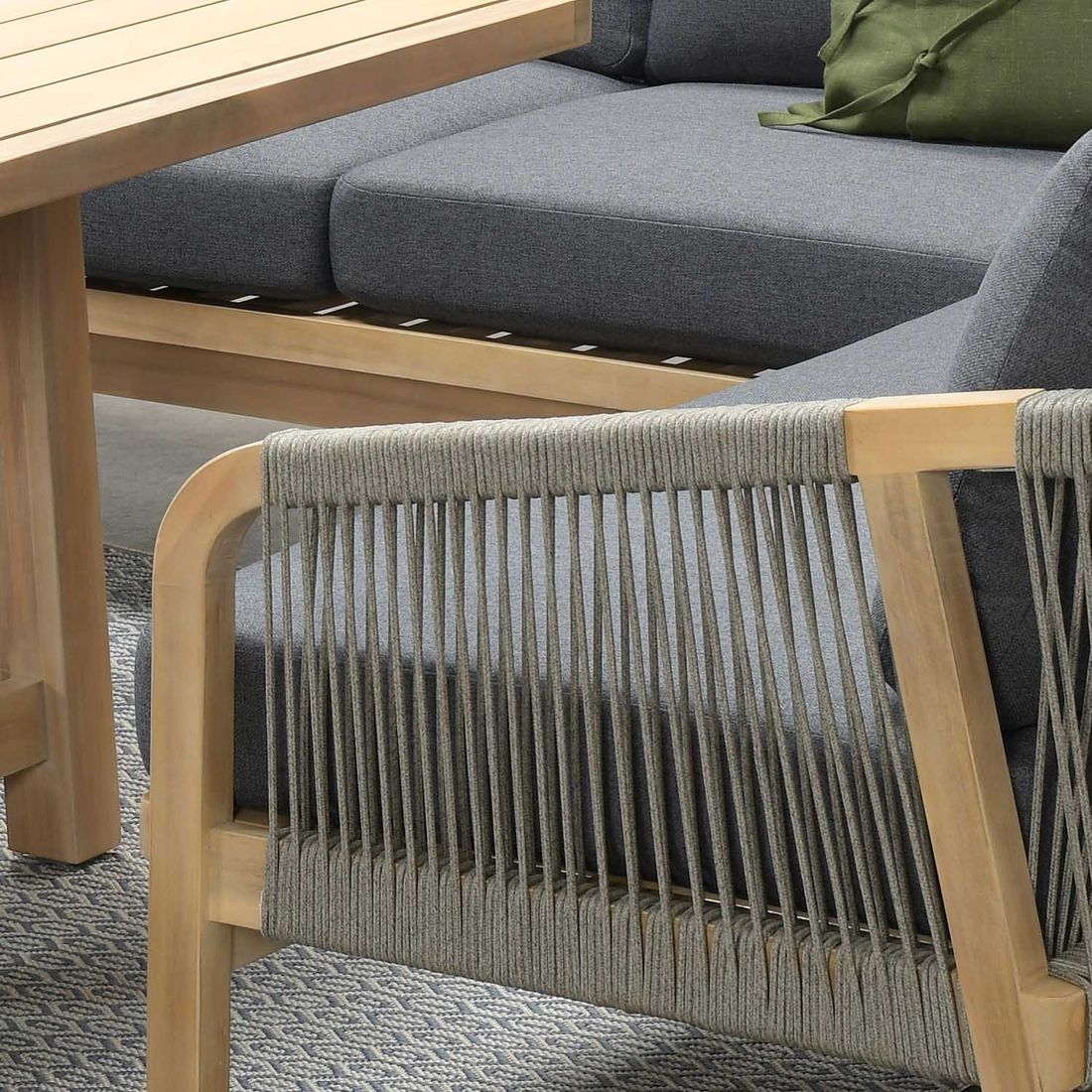 Garden Impressions Santos Dininglounge Tisch 150x90cm Akazie/Rope/Polyester