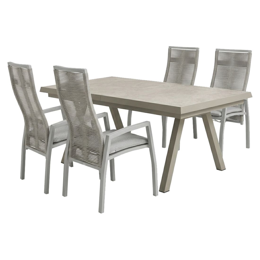 Interliving 7011 Gartenmöbel-Set M (4 Plätze) Tisch 200/260x100cm