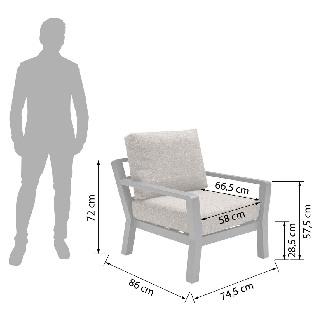 LC Garden Avena Loungesessel Aluminium/Polyester