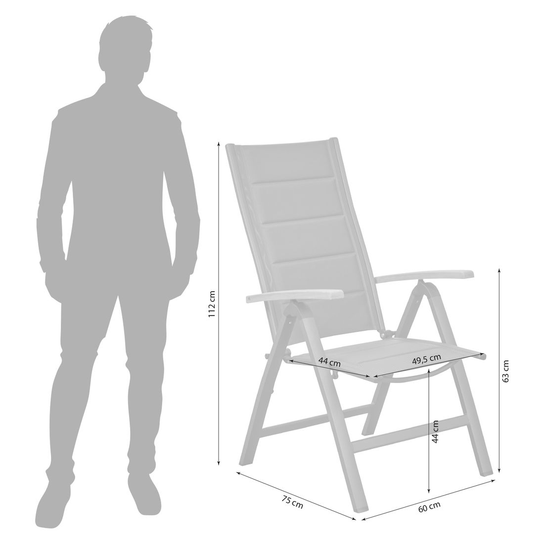LC Garden Unicamo Klappsessel verstellbar Aluminium/Textilene