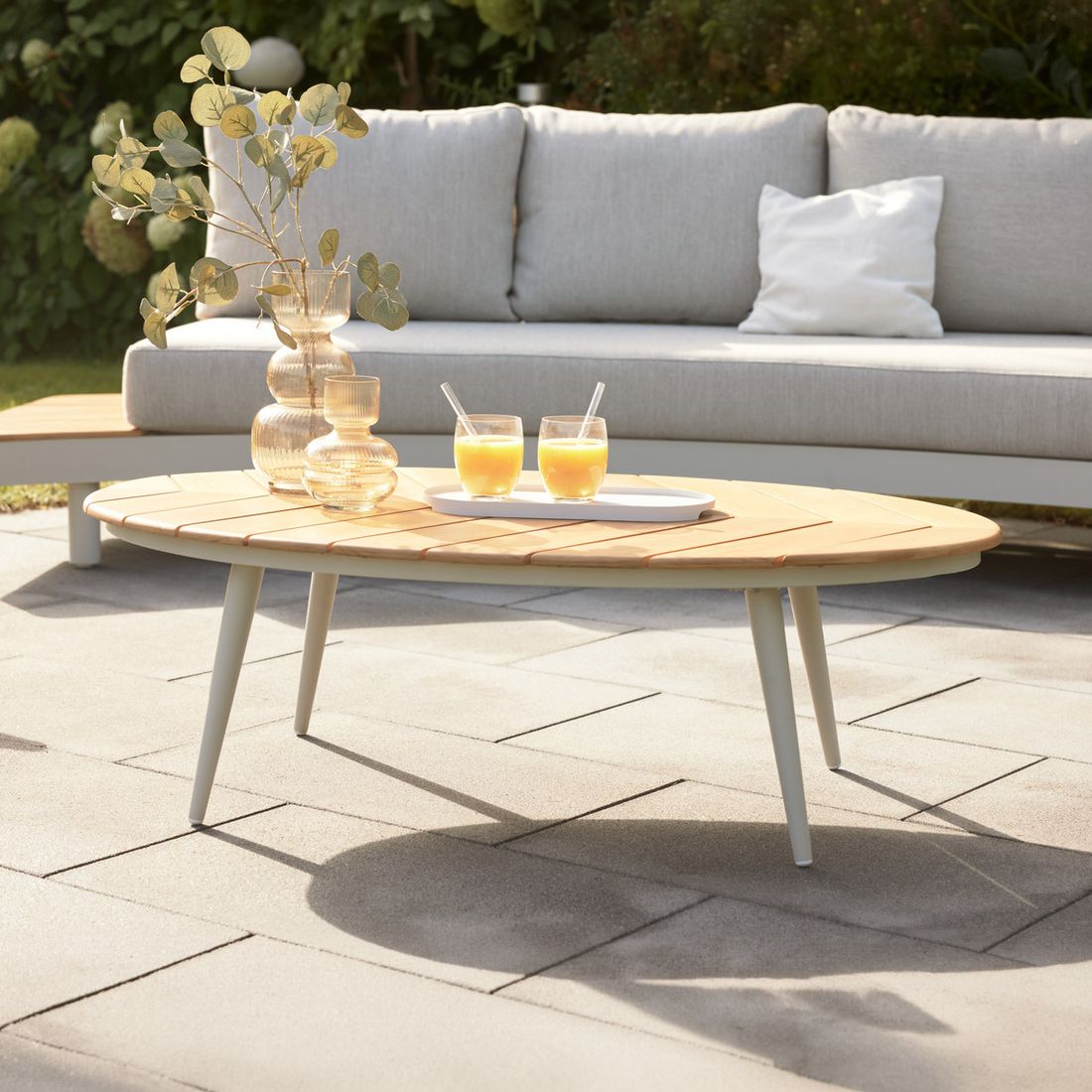 Interliving 7015 Loungetisch 110x69cm Aluminium/Teak