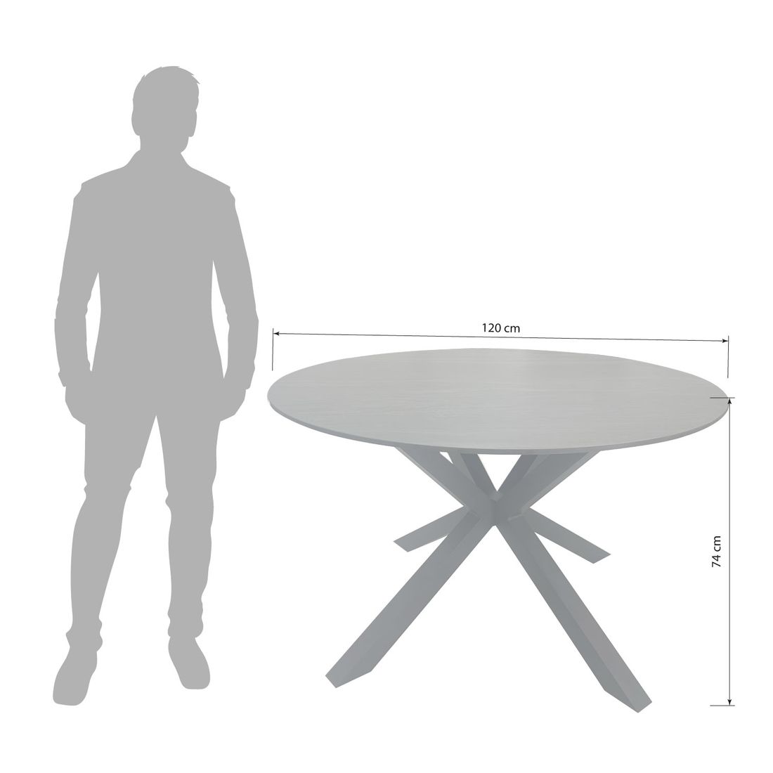 OUTLIV. Winton Gartentisch Ø120cm Aluminium/Sinterstein