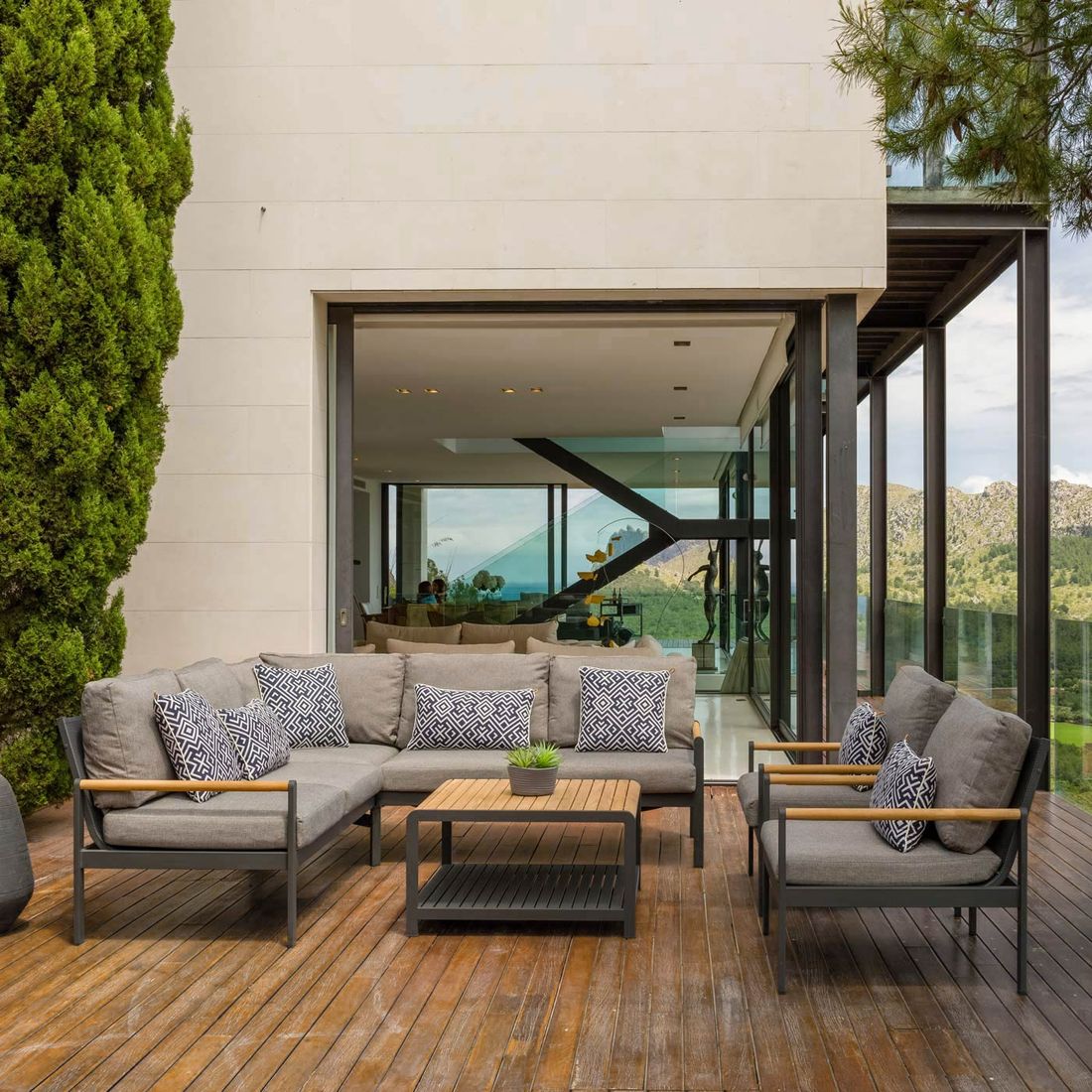 LifestyleGarden Amber Ecklounge inkl. Loungetisch Aluminium/Olefin