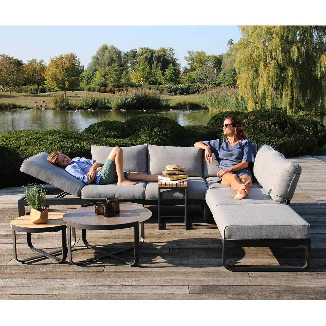 Zebra Fly Ecklounge inkl. Loungetische Aluminium/Olefin