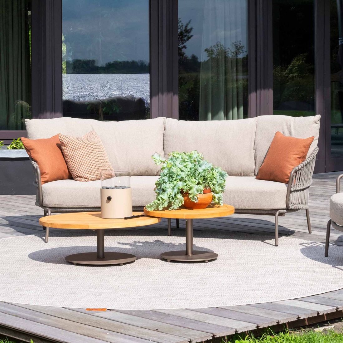 4Seasons Capalbio Loungebank Edelstahl/Rope/Olefin