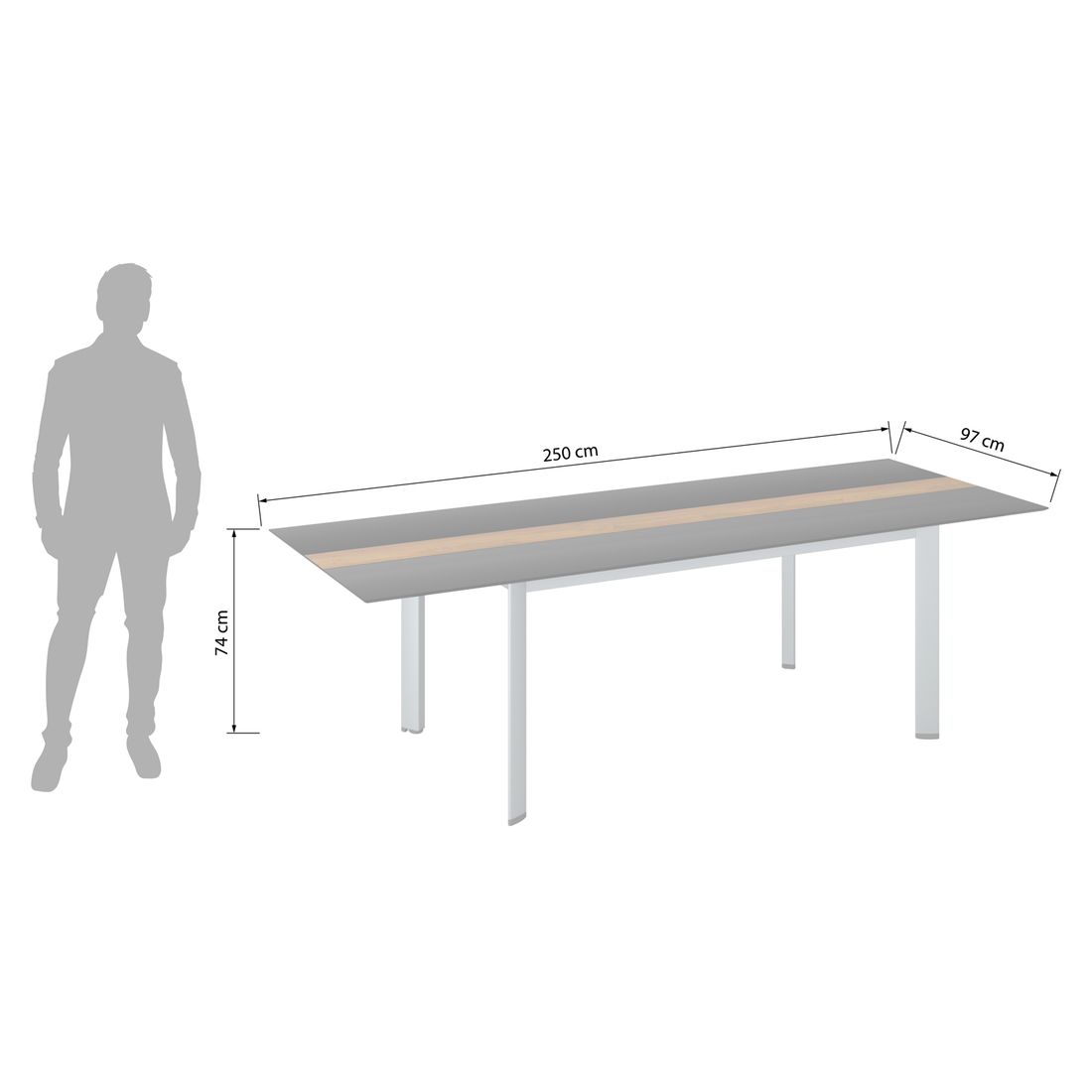 Kettler Edge Gartentisch Aluminium/HPL