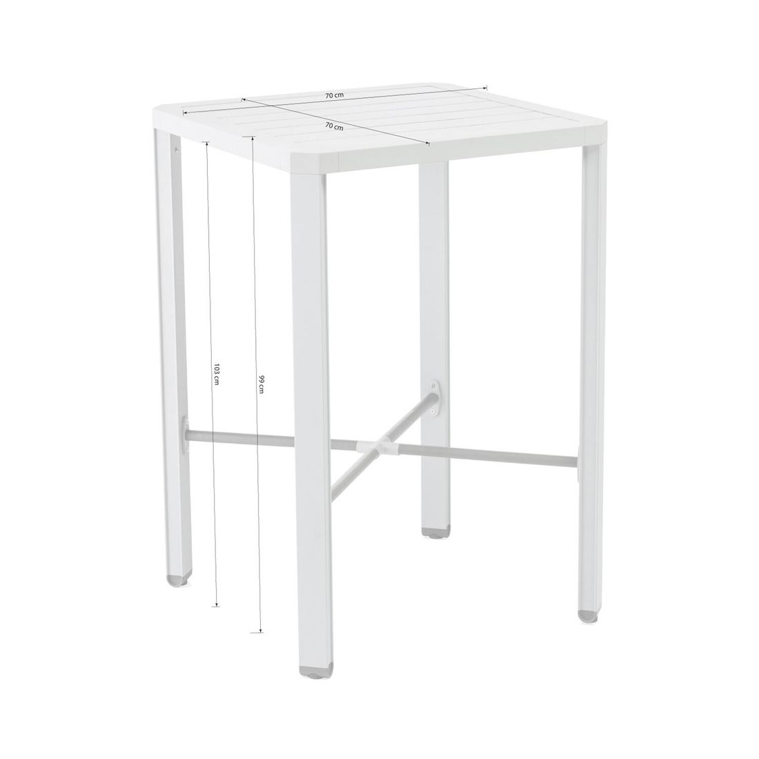 Kettler Latitude Stehtisch 70x70cm Aluminium