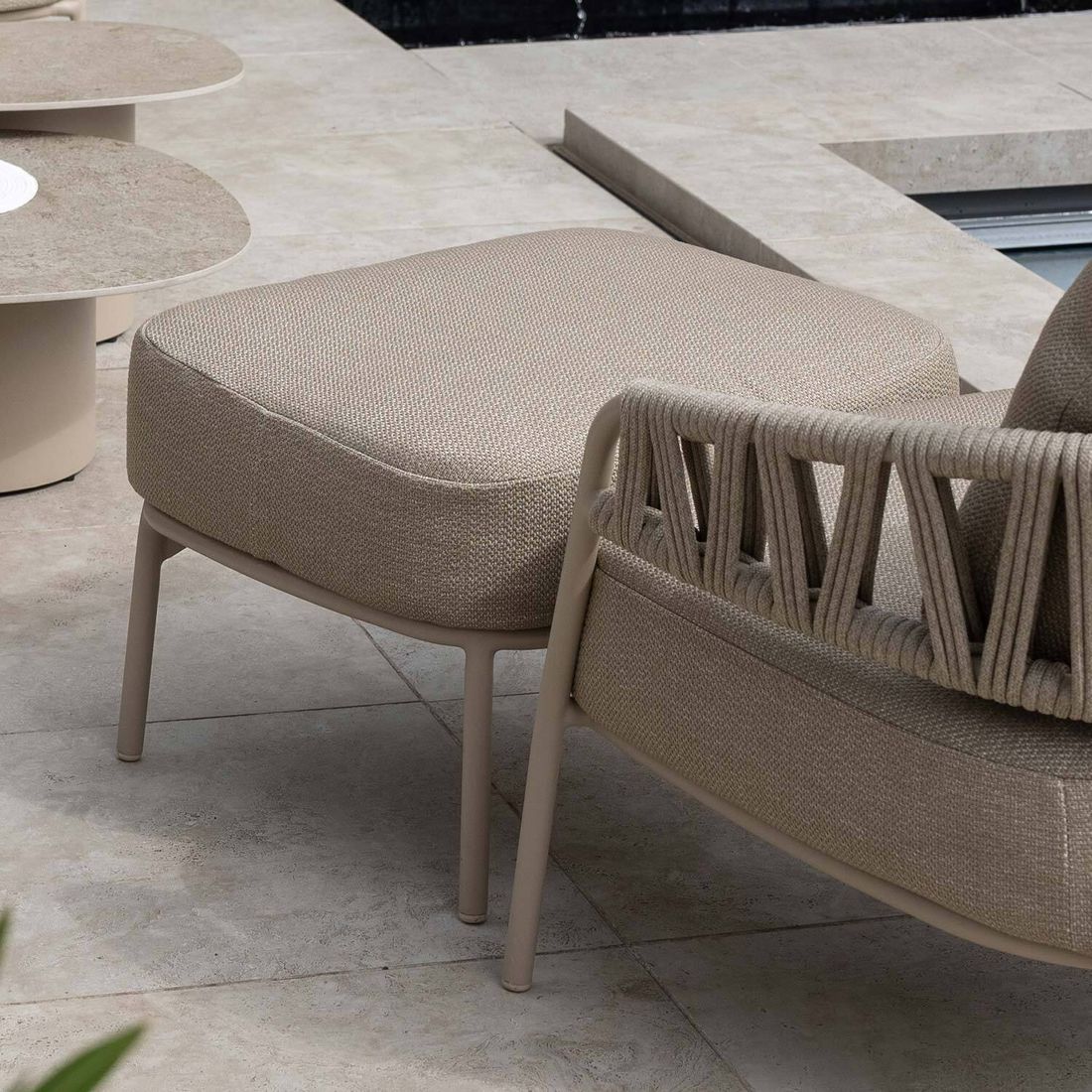 4Seasons Calma Loungehocker Aluminium/Olefin