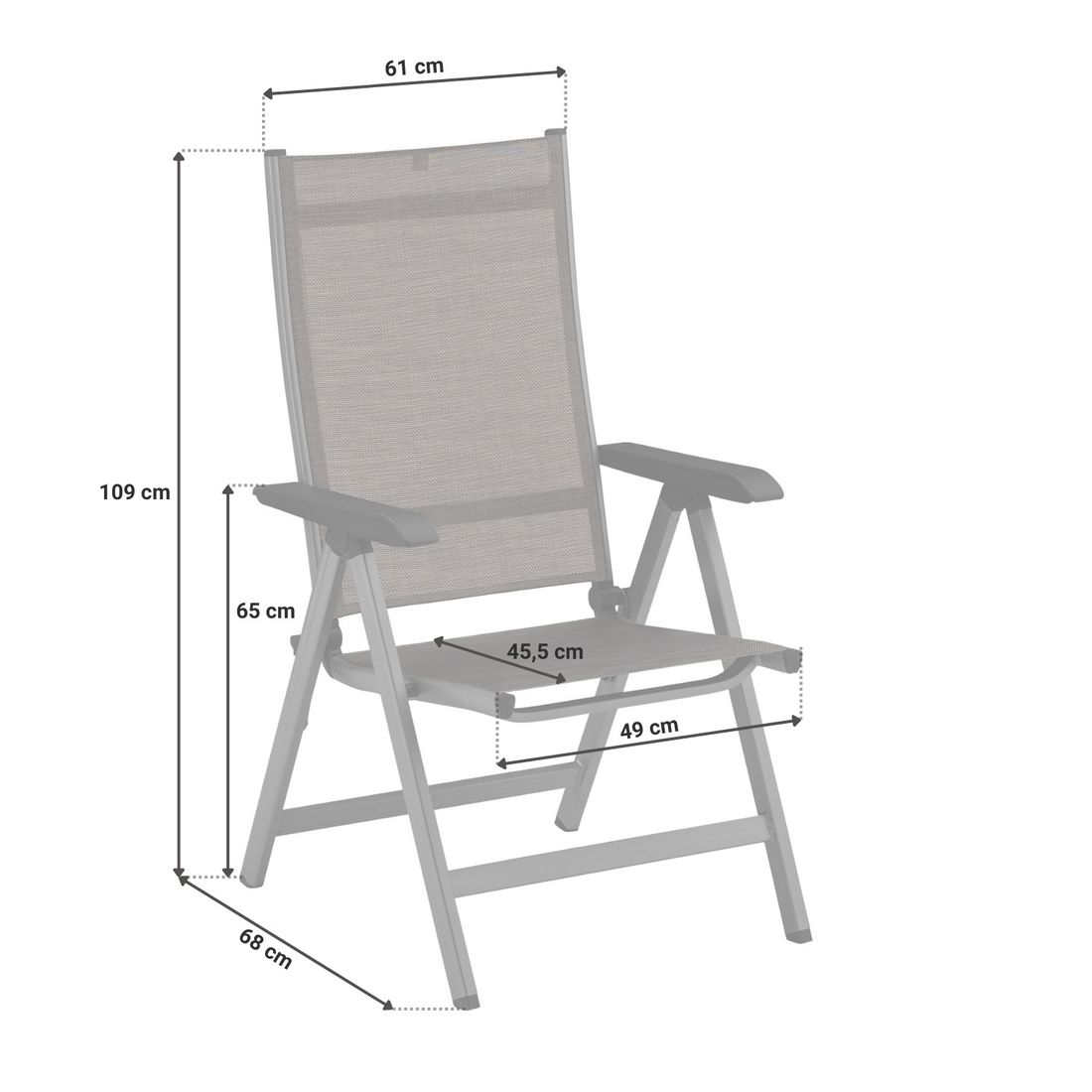 Kettler Base Klappsessel verstellbar Aluminium/Outdoorgewebe