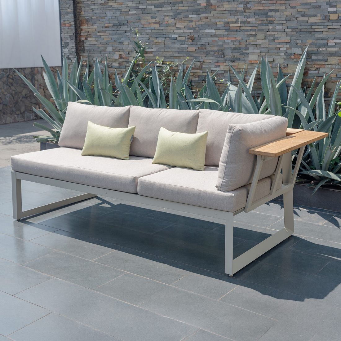 LifestyleGarden Jimmy Diningsofa verstellbar Aluminium/Olefin