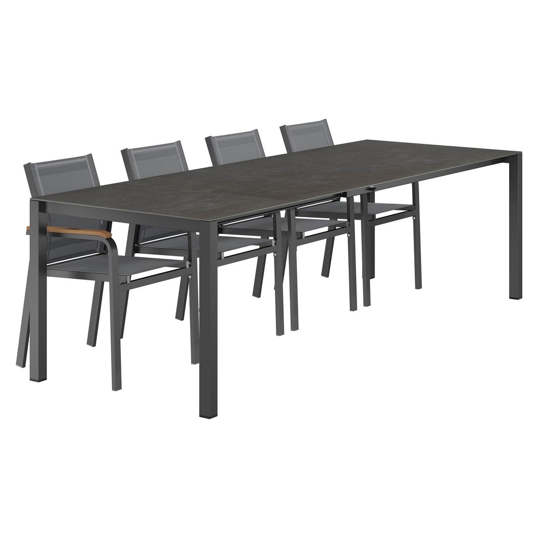 OUTLIV. Florenz Gartenmöbel-Set M (4 Plätze) Tisch 160/217/267x91cm