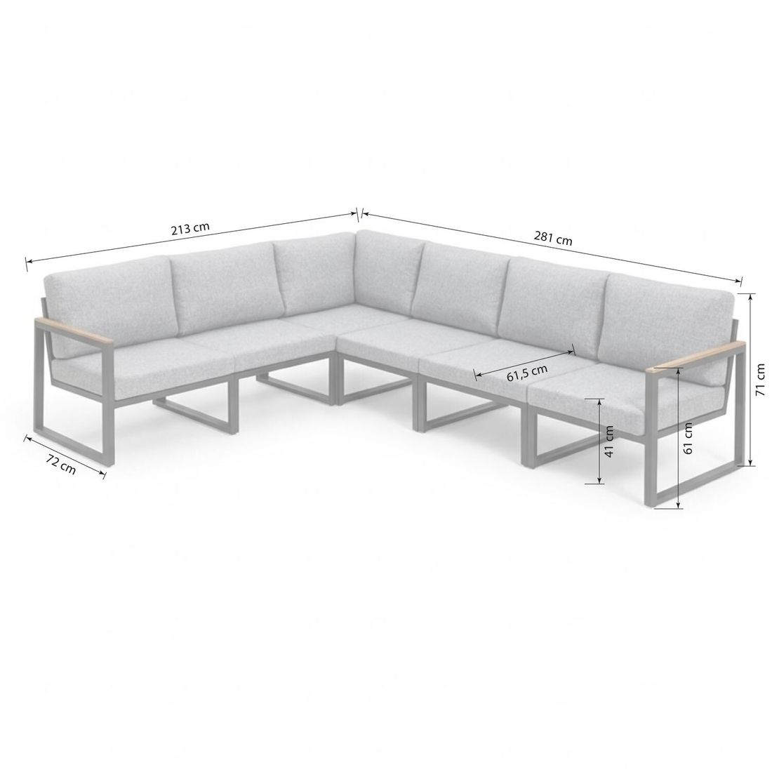 Kettler Ocean Skid Dininglounge Tisch 160x95cm Aluminium/Olefin