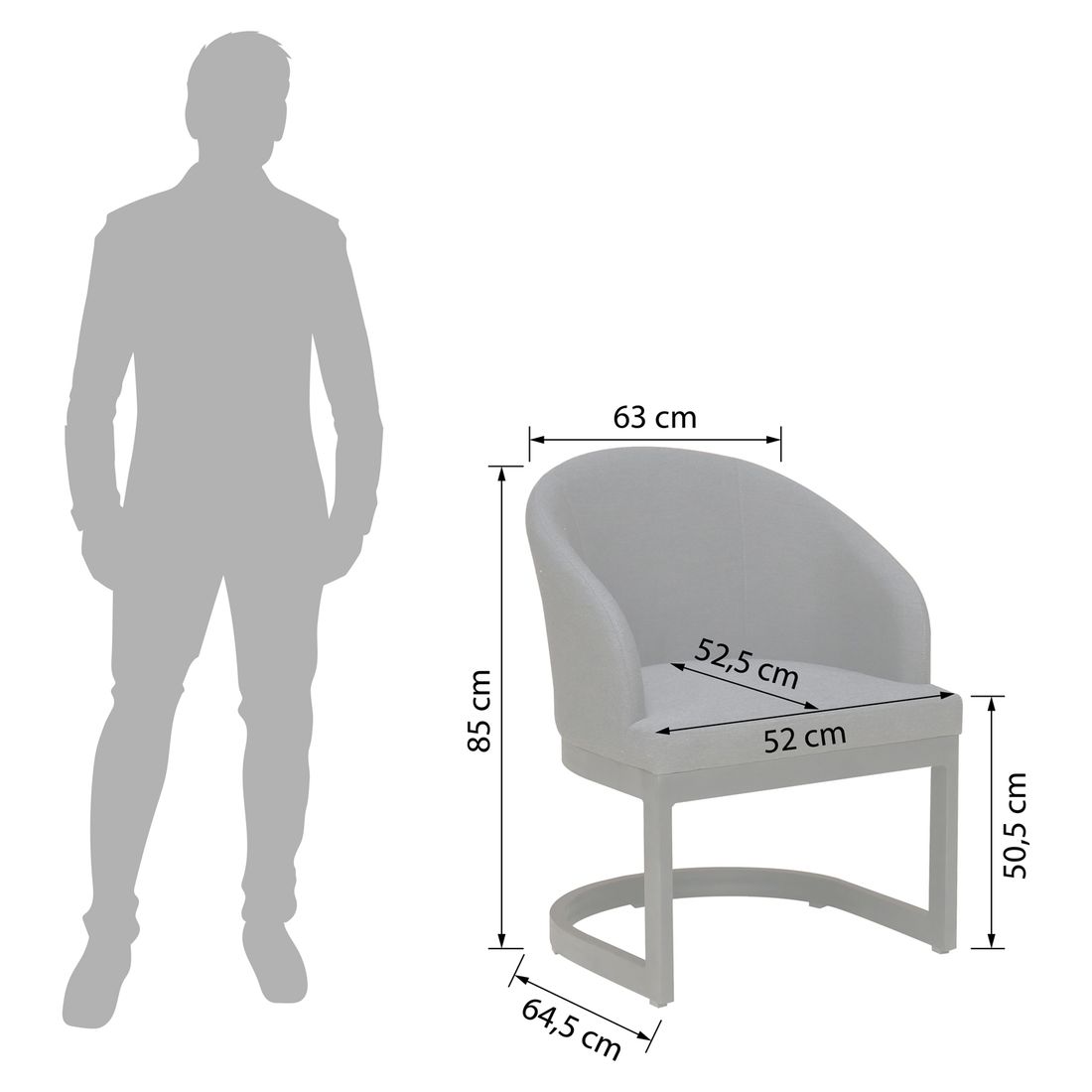 OUTLIV. Orlando Freischwinger Aluminium/Sunbrella