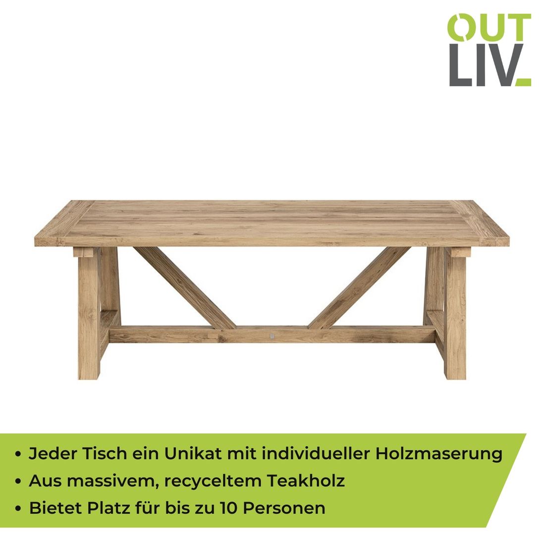 OUTLIV. Marbella Gartentisch 240x110cm