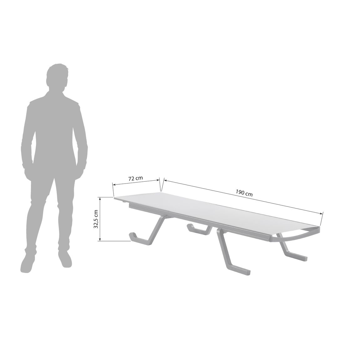 Gaber Podio Gartenliege verstellbar Kunststoff/Textilene