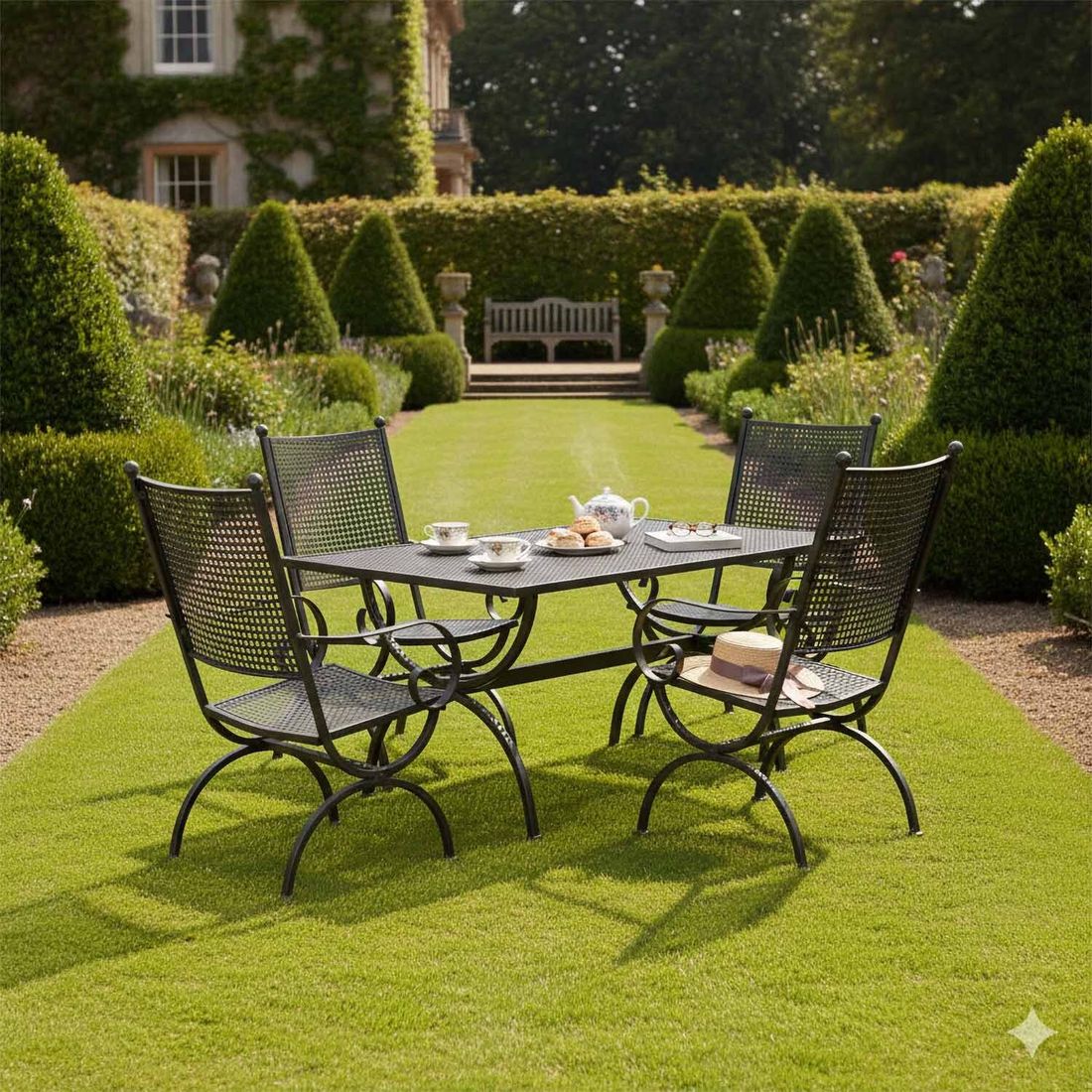 MBM Romeo Elegance Gartenmöbel-Set M (4 Plätze) Tisch 160x90cm