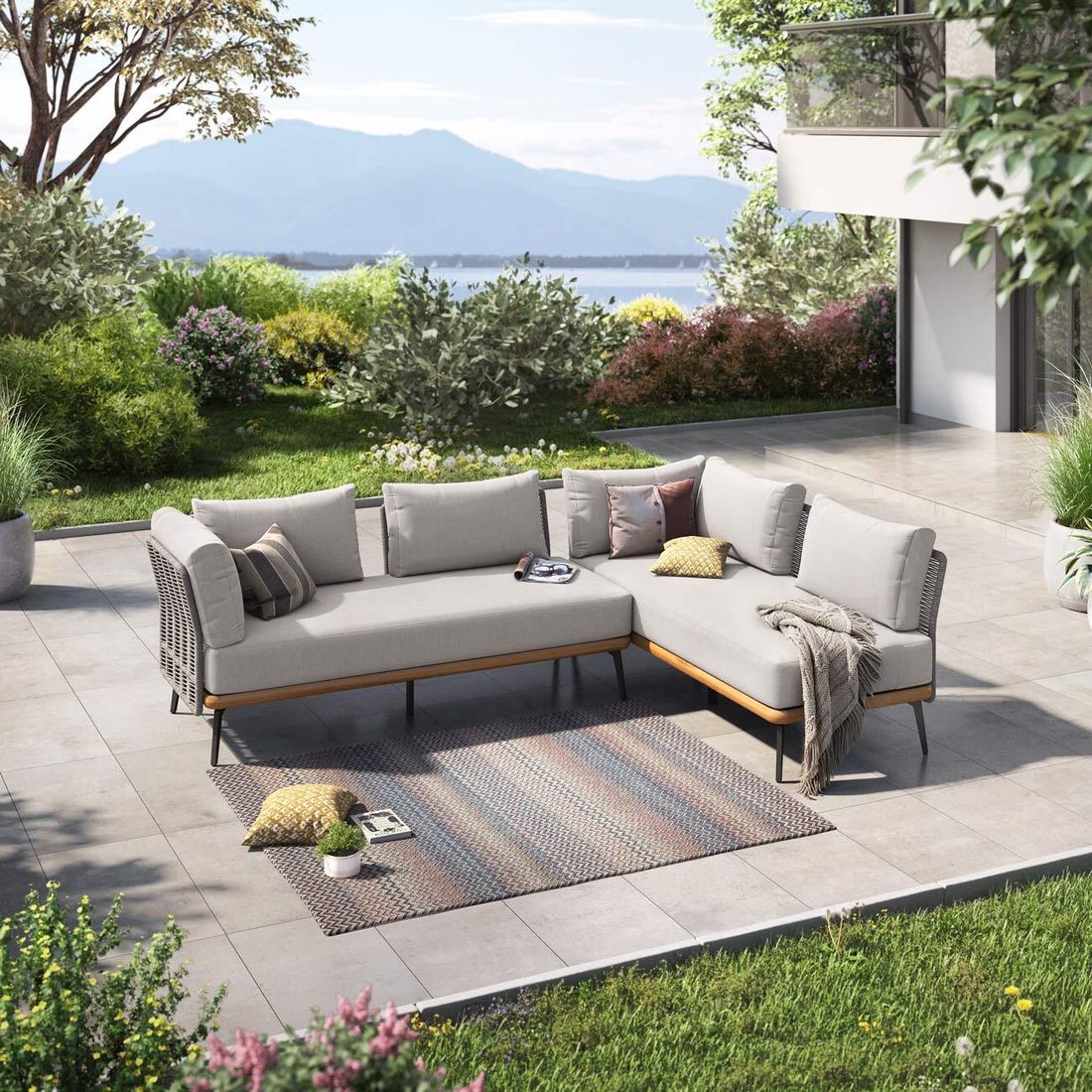 OUTLIV. Ava Dininglounge Akazie/Rope/Polyester