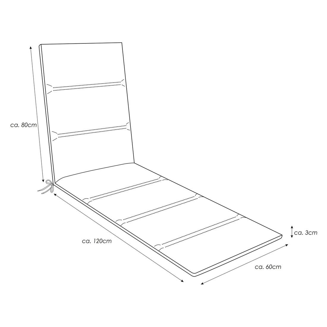 KETTtex Basic Gartenliegenauflage 60x200cm Kunstfaser