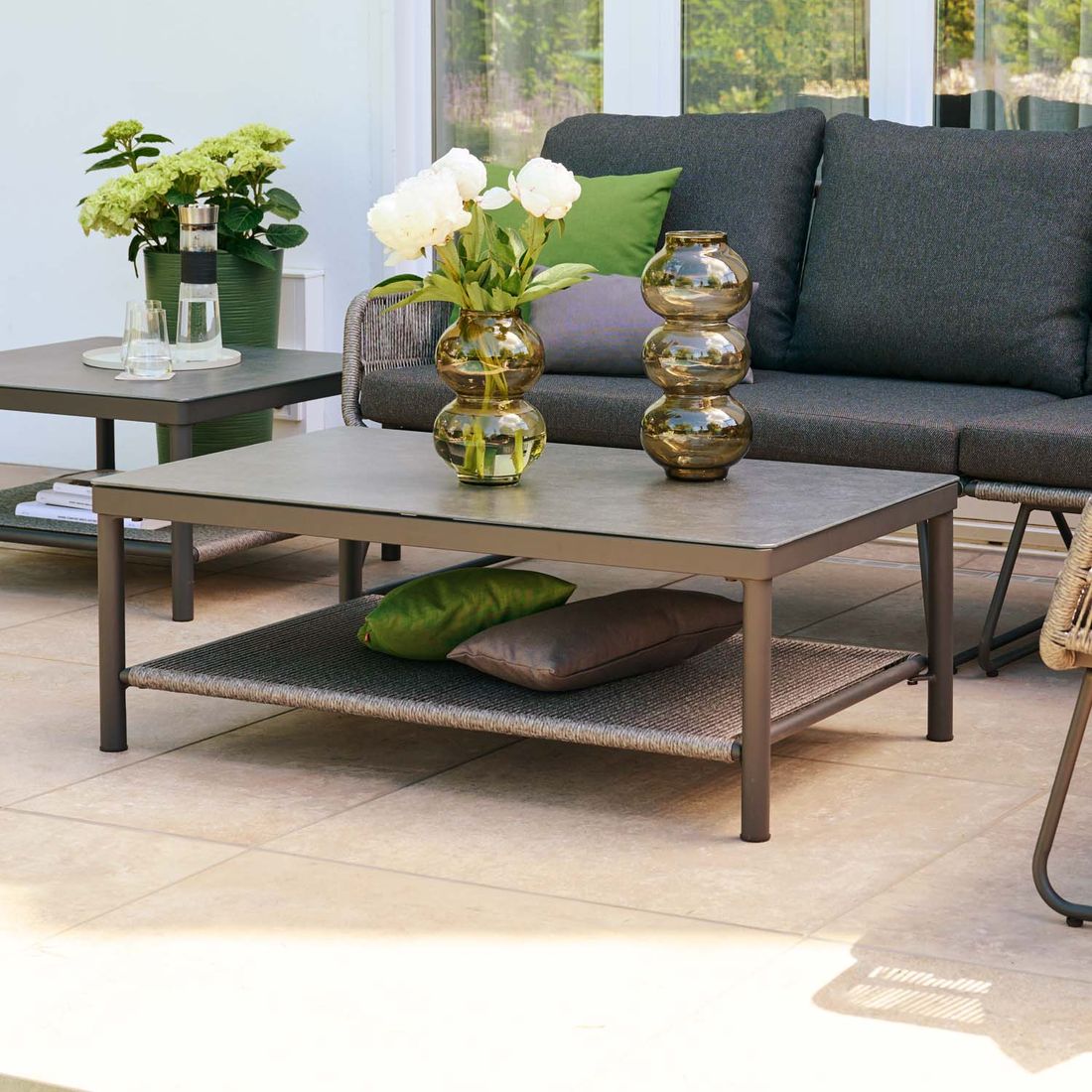 Siena Garden Kansas Loungetisch 110x70cm Aluminium/Glas