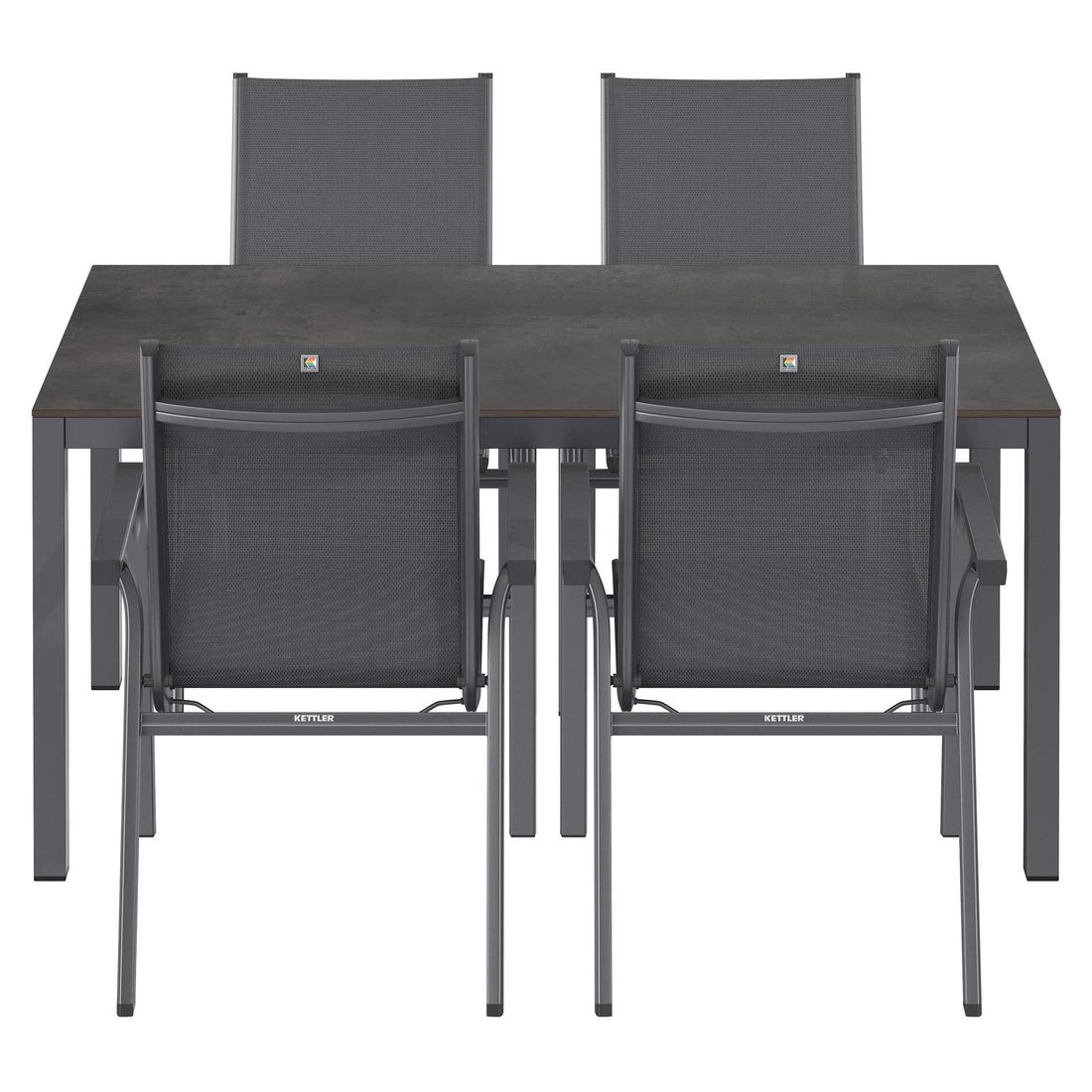 Kettler Basic Plus Gartenmöbel-Set M (4 Plätze) Tisch 160x90cm