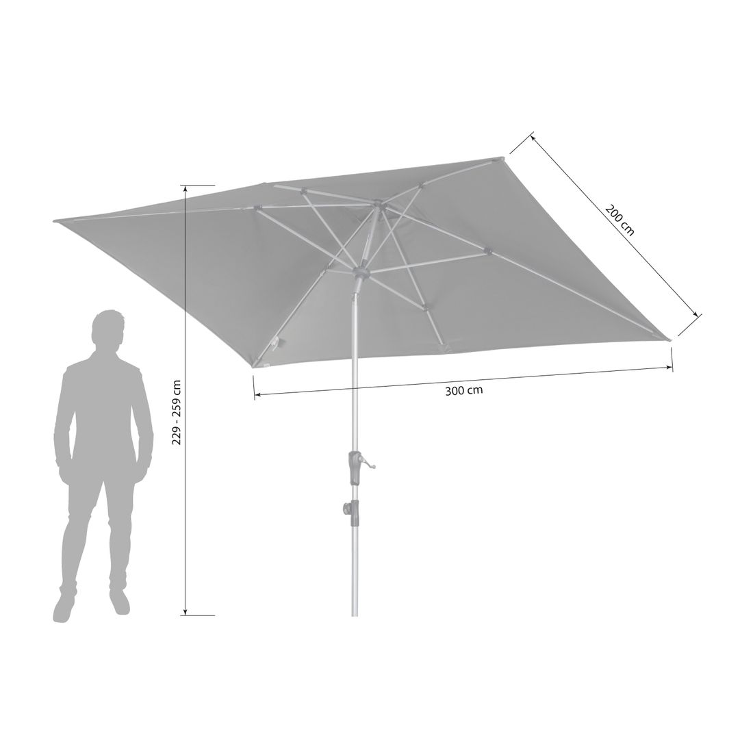 Doppler Profi Mittelstockschirm 300x200cm