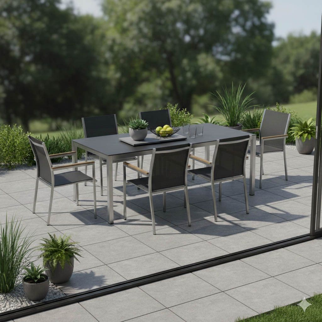 Stern Polaris Gartenmöbel-Set L (6 Plätze) mit OUTLIV. Tisch 220x100cm