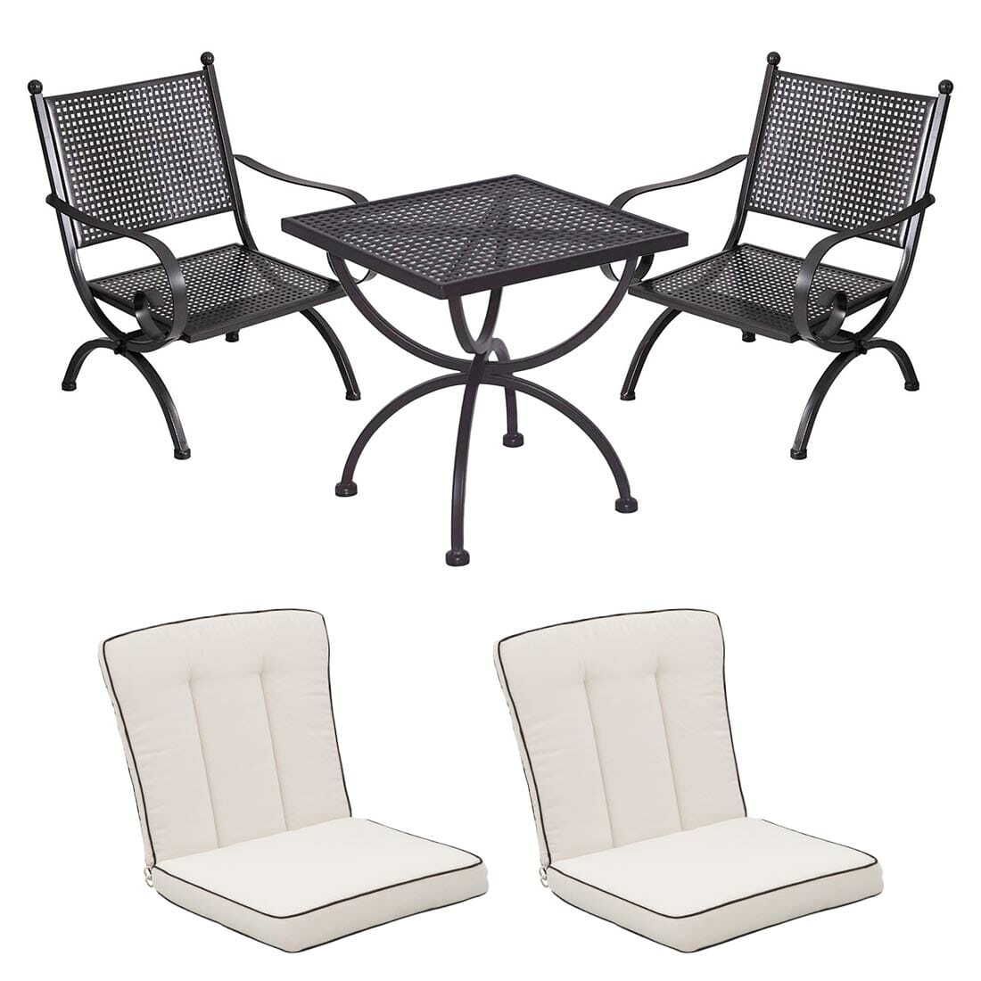 MBM Romeo Loungeset inkl. Loungetisch Schmiedeeisen/Baumwolle