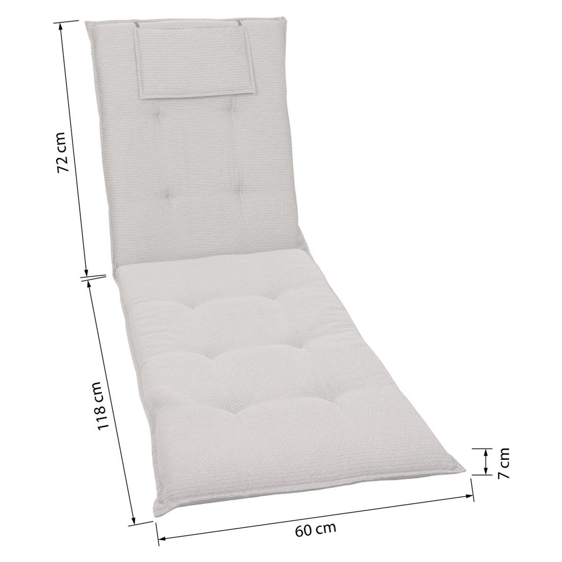GO-DE Gartenliegenauflage 60x190cm Polyester