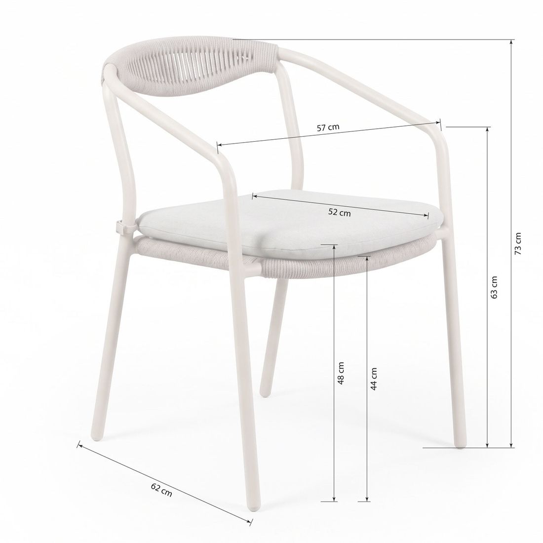 OUTLIV. Mia Stapelsessel Aluminium/Rope/Olefin mit Sitzkissen