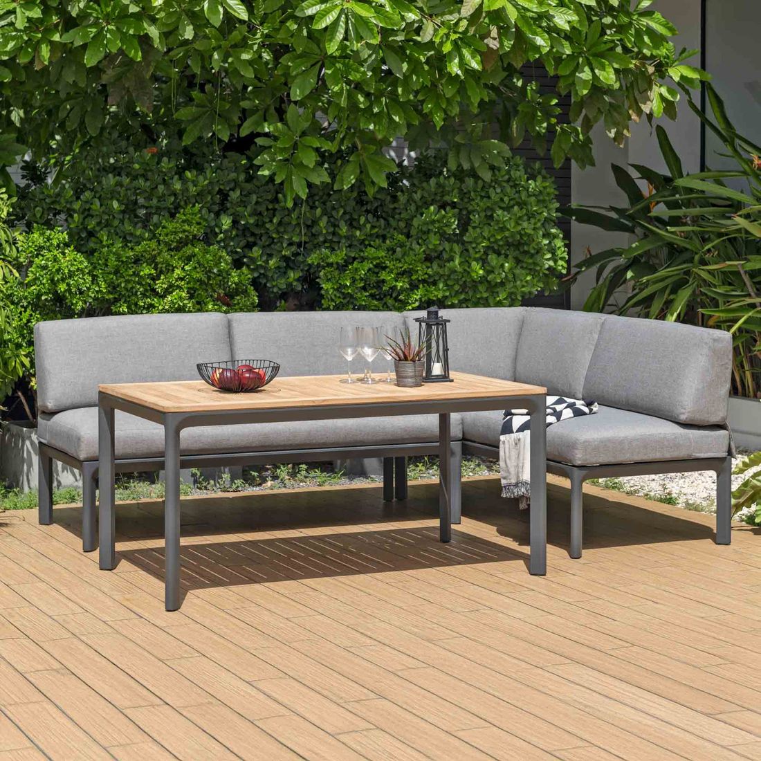 LifestyleGarden Dalgas Dininglounge Tisch 160x90cm Aluminium/Olefin