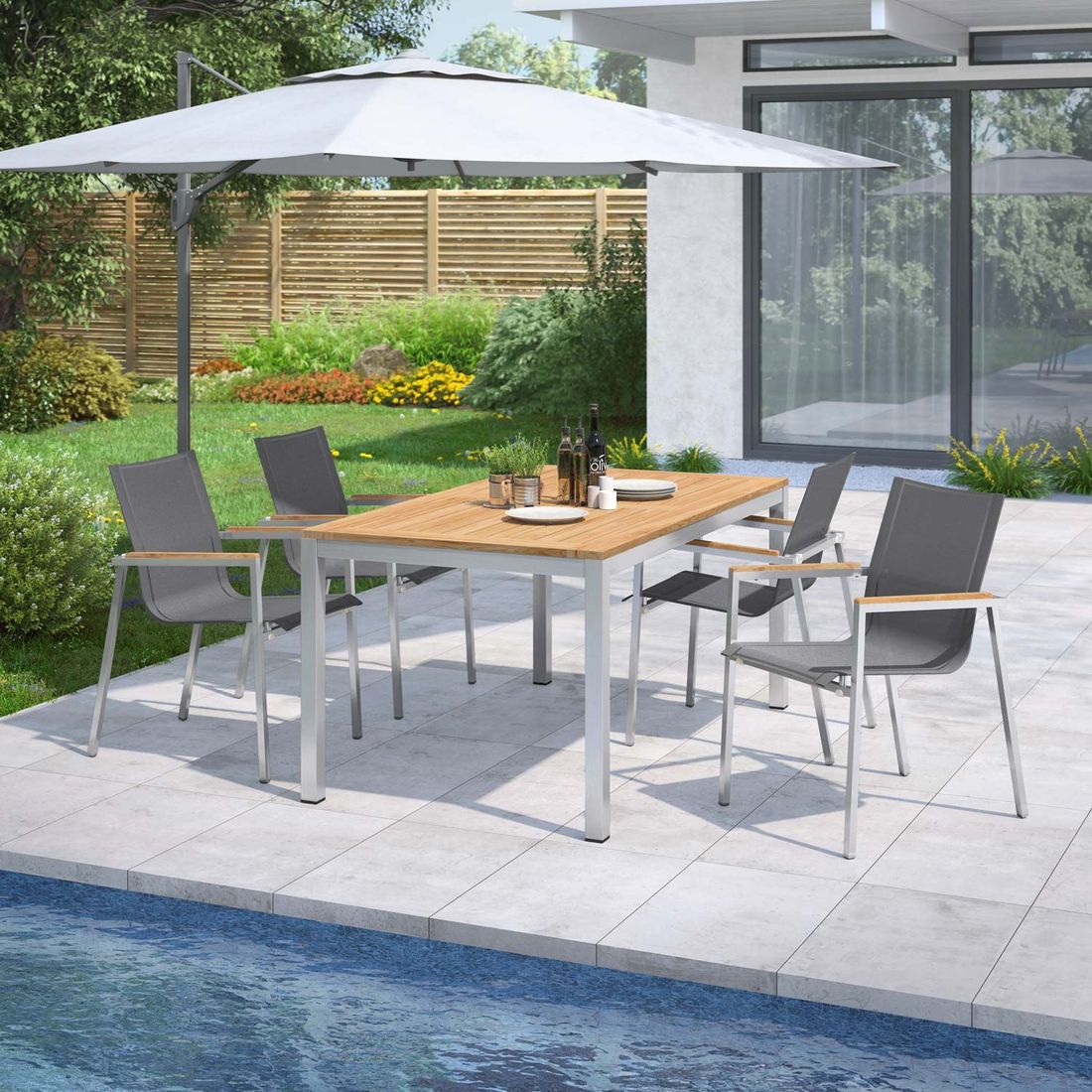 OUTLIV. Rimini Gartenmöbel-Set M (4 Plätze) Tisch 160x90cm