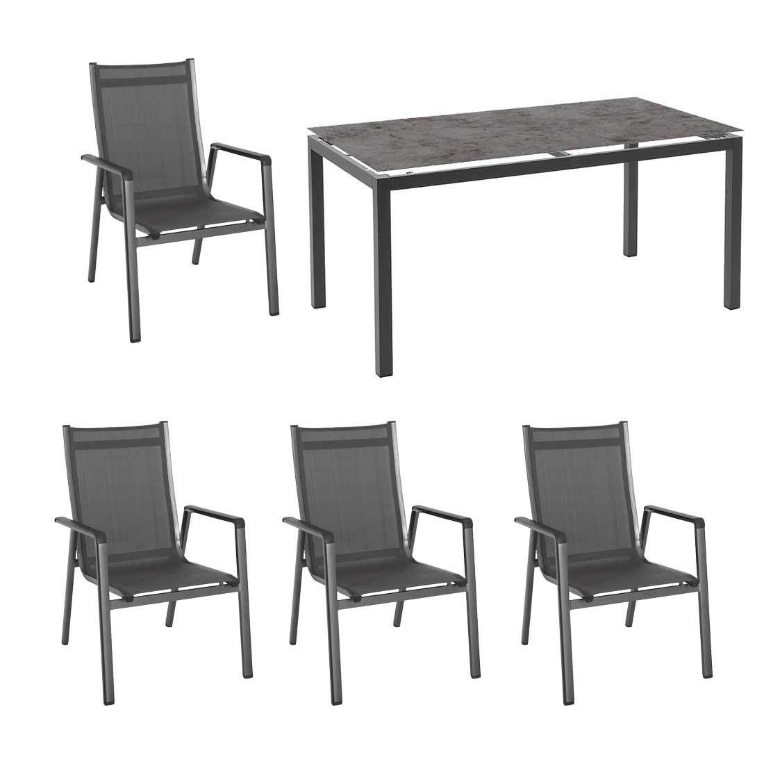MWH Elements Gartenmöbel-Set M (4 Plätze) mit OUTLIV. Tisch 160x90cm