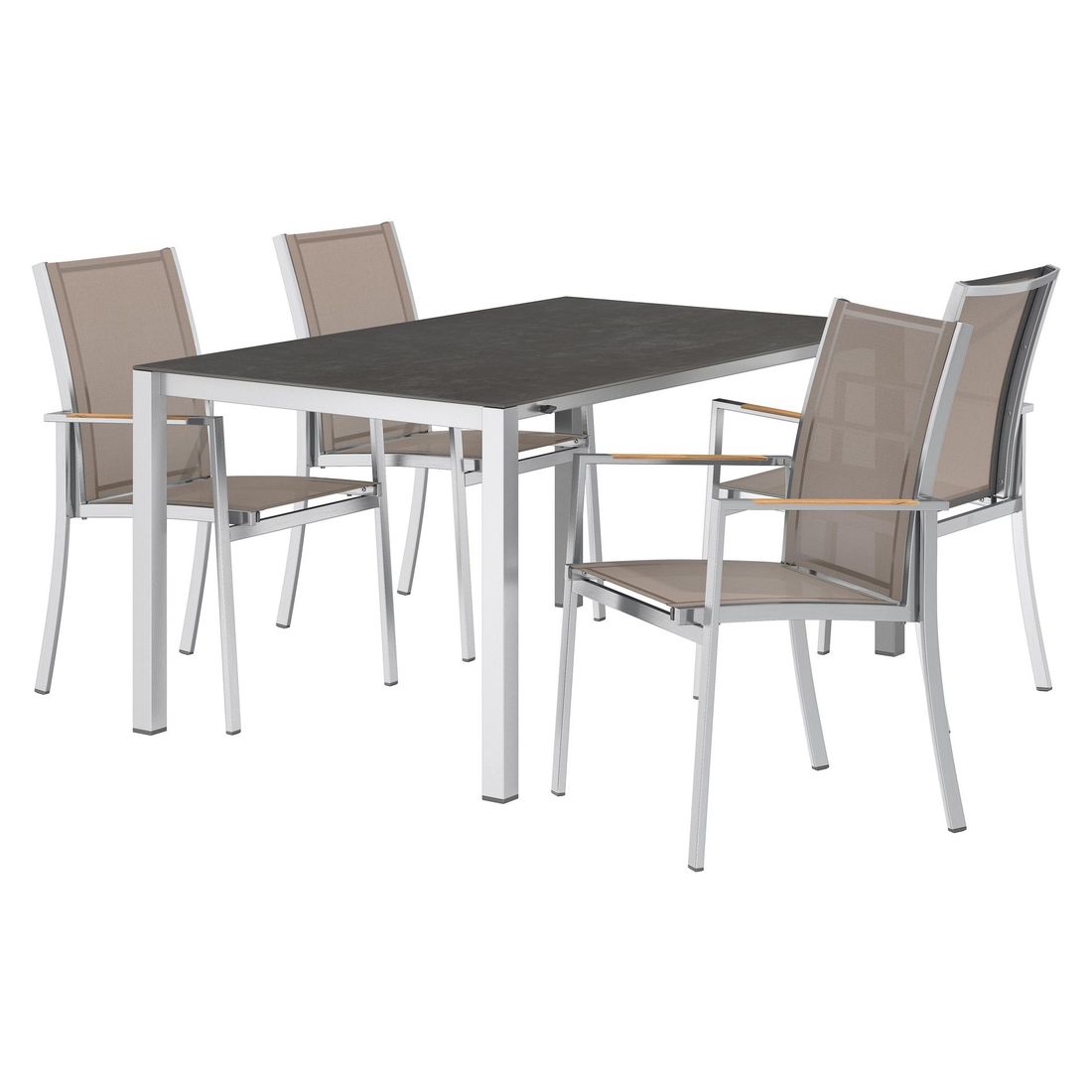 OUTLIV. Oviedo Gartenmöbel-Set M (4 Plätze) Tisch 160/217/267x92cm