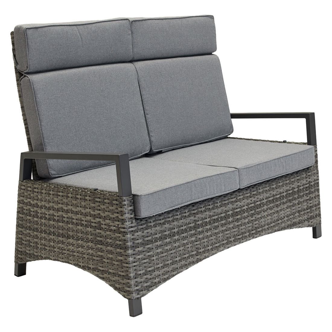 LC Garden Vivera Diningsofa verstellbar Geflecht mit Sitz- und Rückenkissen